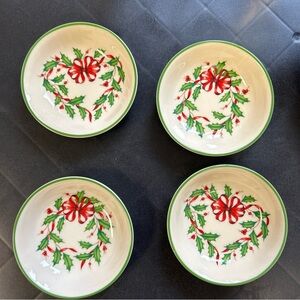 Set of 4 Lenox Holiday Holly Dipping Bowls Christmas New Open Box-never used